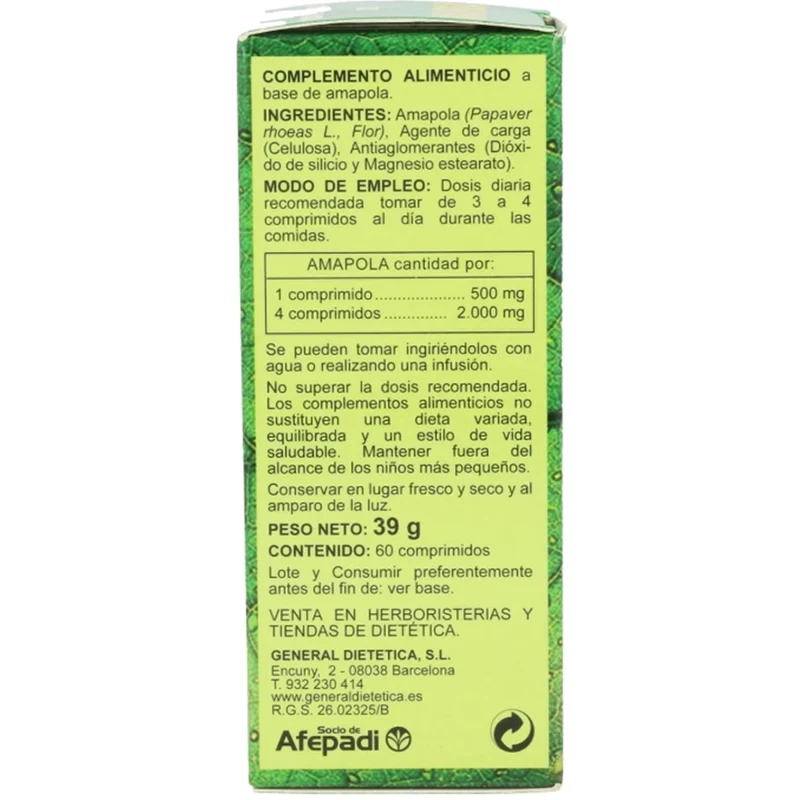 Amapola 60 Comprimidos | Integralia