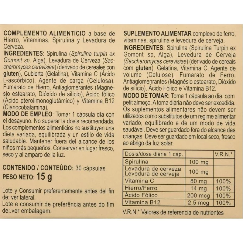 Hierro Plus 30 Capsulas | Integralia