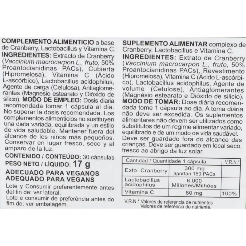 Cranberry Una al Dia 30 Capsulas | Integralia