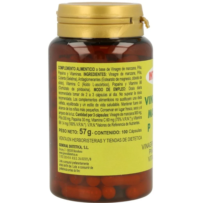 Vinagre de Manzana Plus 100 Capsulas | Integralia