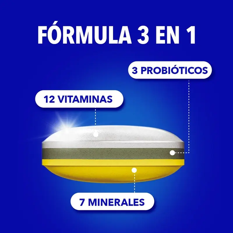 Bion3 Energy 50+ Multivitamínicos Con Probióticos, 120 comprimidos