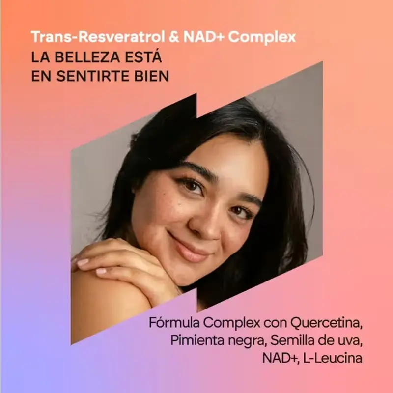 Nutralie Trans Resveratrol Y Nad+ Complex Con Quercetina + Piperina, 60 cápsulas