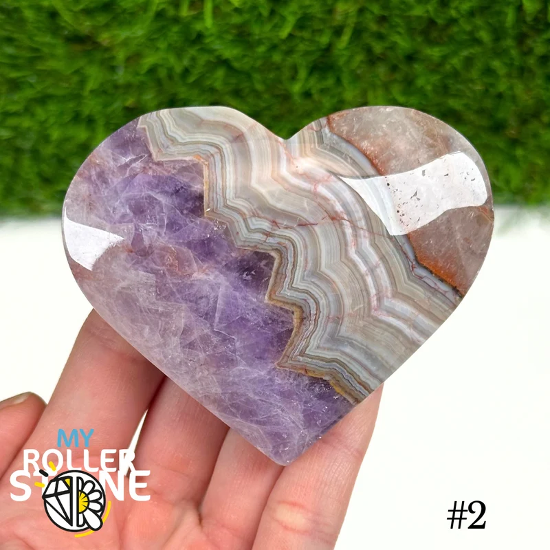 Corazón de amatista agatizada