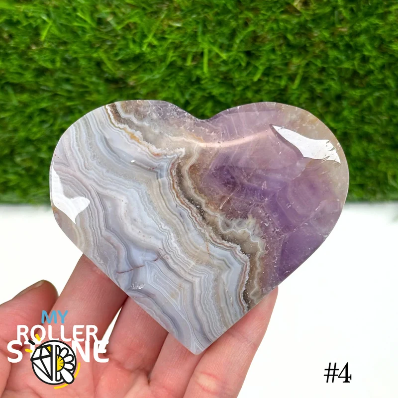 Corazón de amatista agatizada