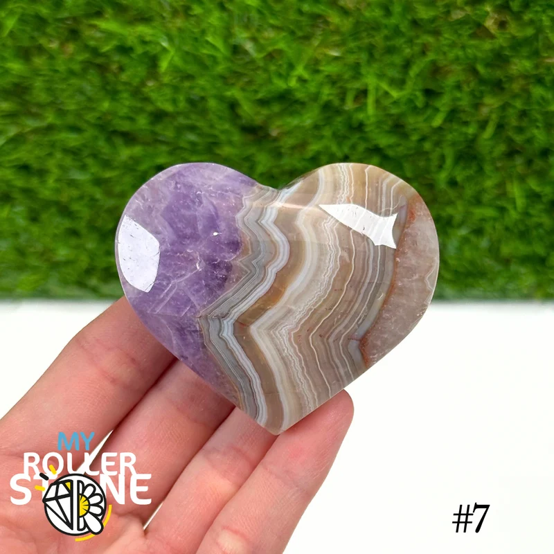 Corazón de amatista agatizada
