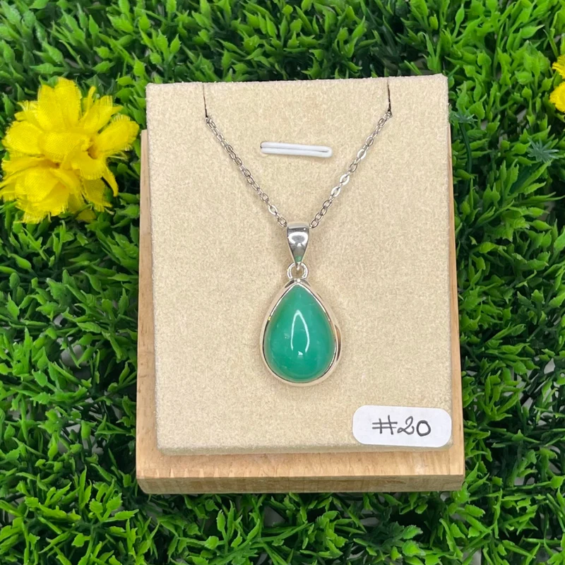 Colgante Crisoprasa de Plata 925 #20