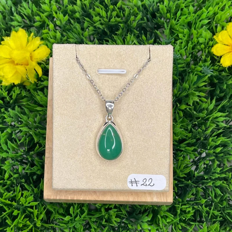 Colgante Crisoprasa de Plata 925 #22