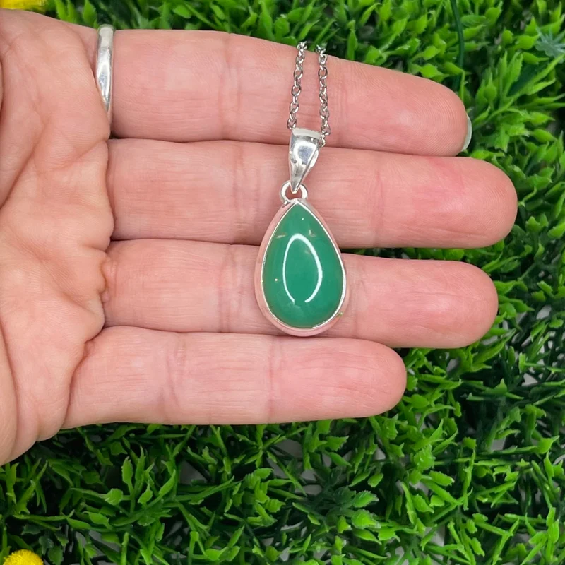 Colgante Crisoprasa de Plata 925 #22