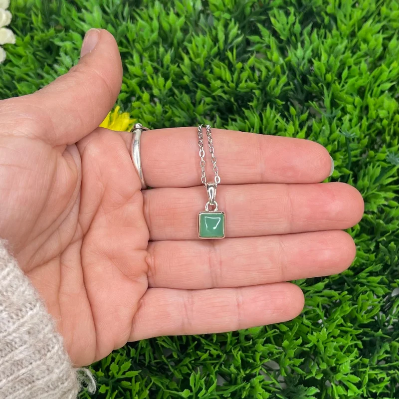 Colgante Crisoprasa de Plata 925 #10
