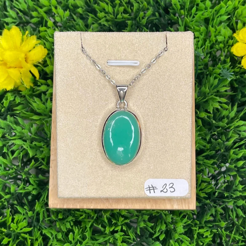 Colgante Crisoprasa de Plata 925 #23