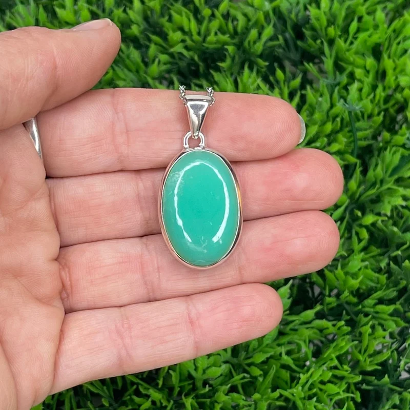 Colgante Crisoprasa de Plata 925 #23