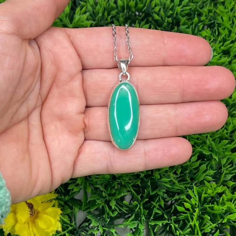 Colgante Crisoprasa de Plata 925 #28
