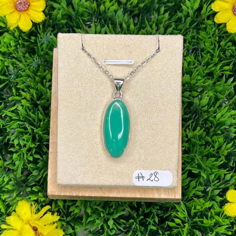 Colgante Crisoprasa de Plata 925 #28