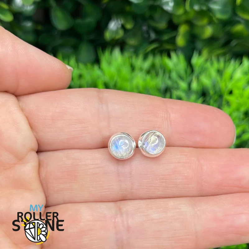 Pendientes de piedra lunar arcoíris n.º 6