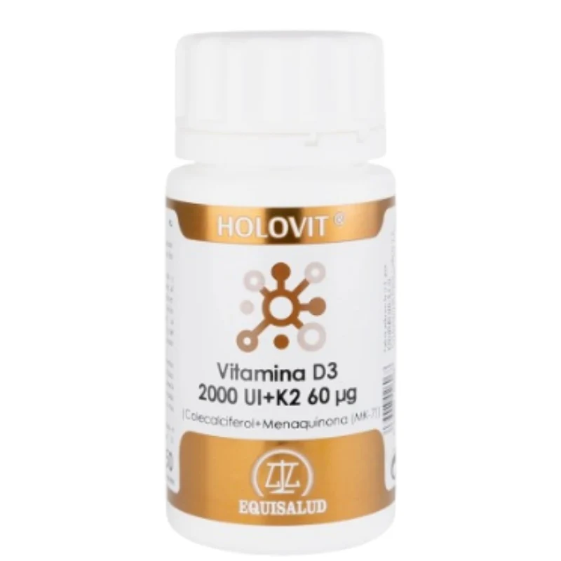 Holovit Vitamina D3 2.000 Ui + K2 60 µg (Colecalciferol + Menaquinona (Mk-7)) Perlas | Equisalud