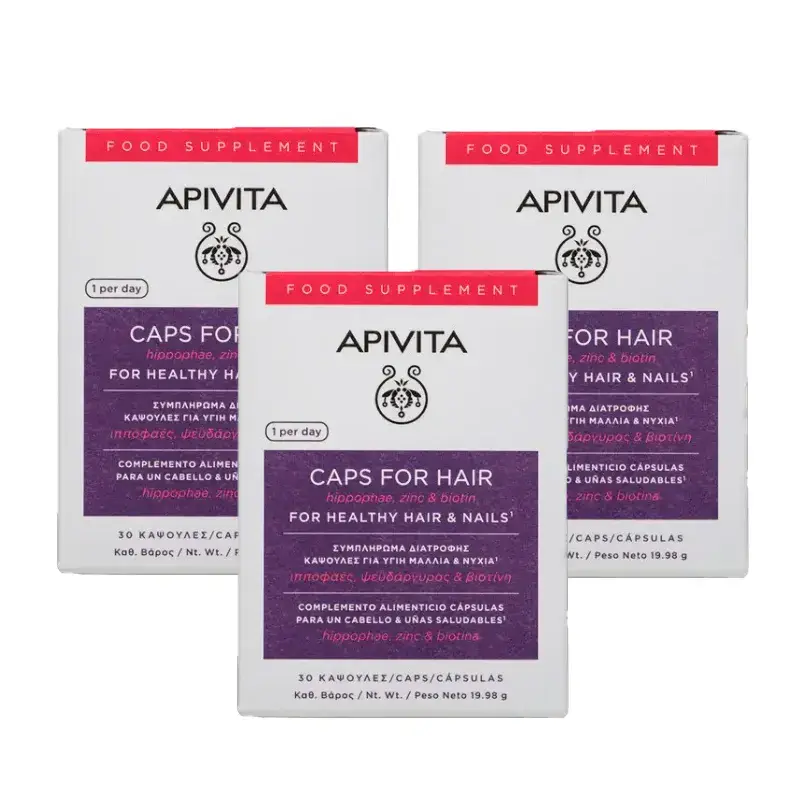 APIVITA Anti-Hair Loss Capsules, Pack 3 x 30 units