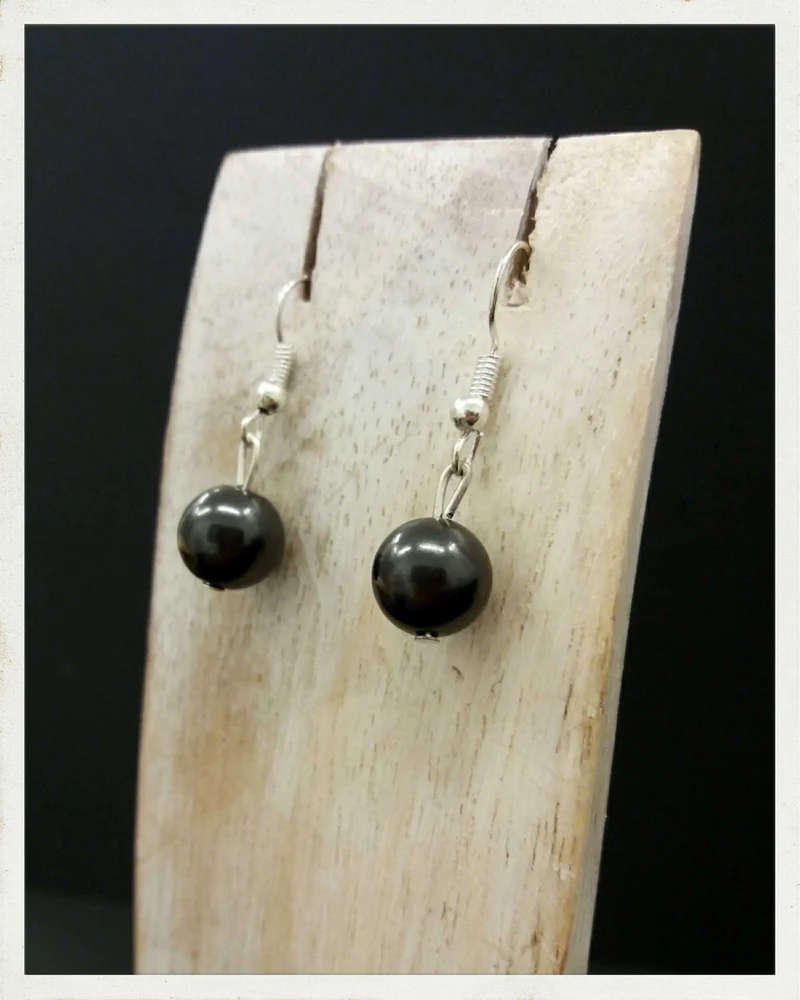 Pendientes de shungit (1 cuenta)