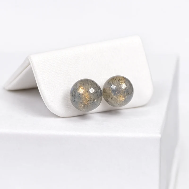 Pendientes de perla de labradorita en plata de ley 925