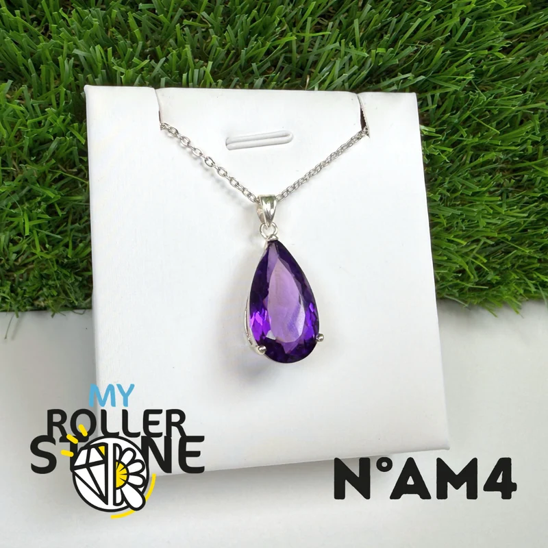 Colgante de amatista brasileña facetada (BAIA) #AM4