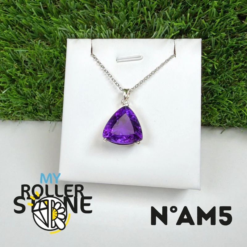 Colgante de amatista brasileña facetada (BAIA) #AM5