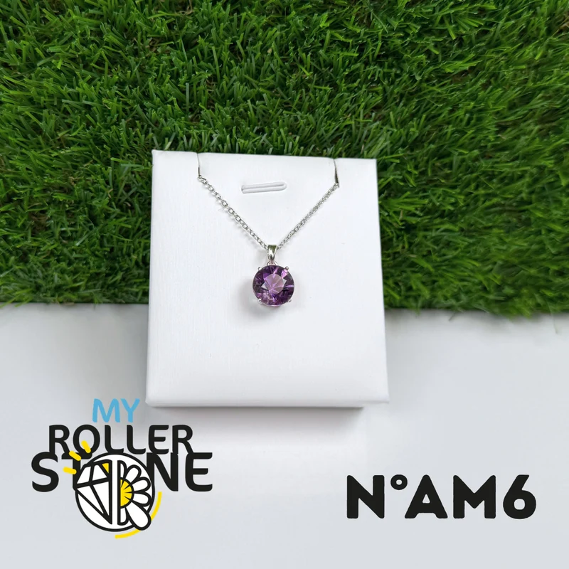 Colgante de amatista brasileña facetada (BAIA) #AM6