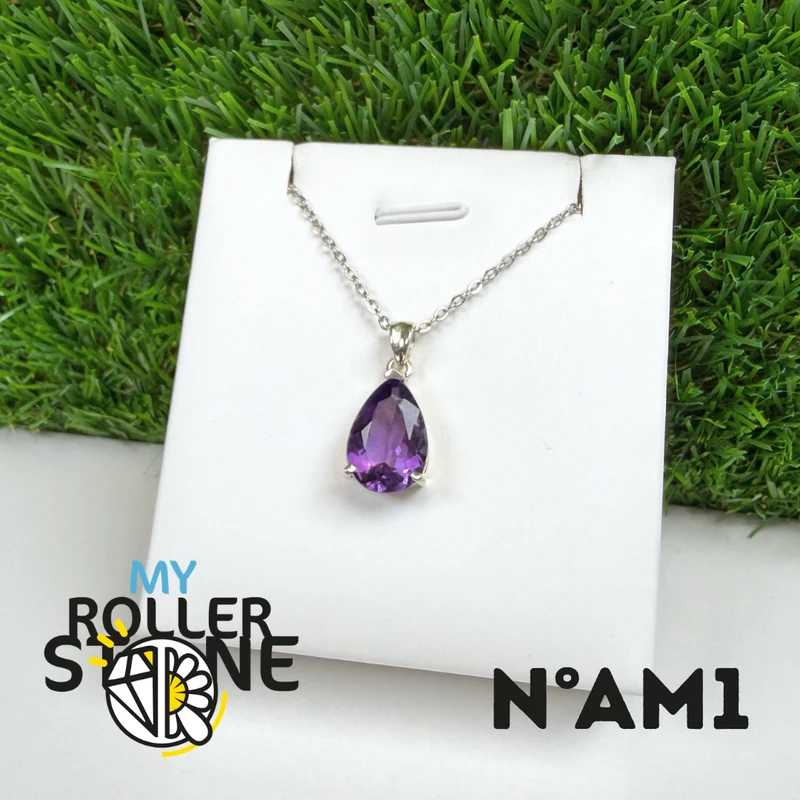 Colgante de amatista brasileña facetada (BAIA) #AM1
