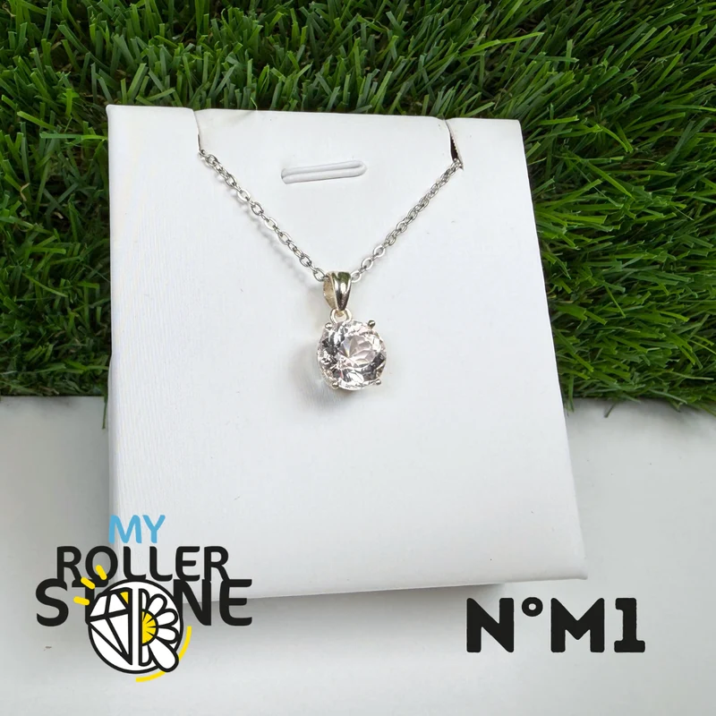 Colgante de morganita en plata de ley 925 #M1