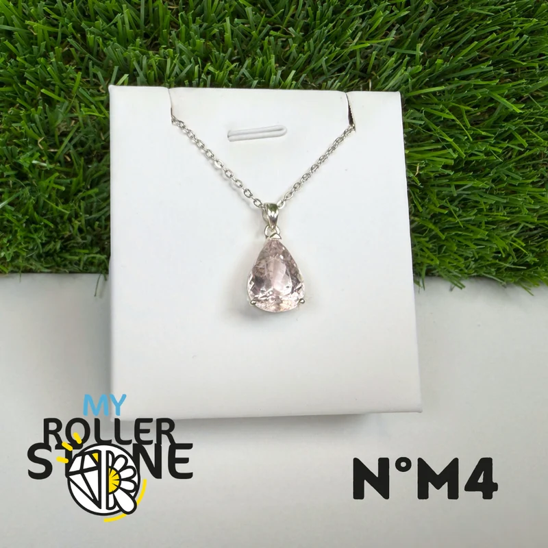 Colgante de morganita en plata de ley 925 #M4