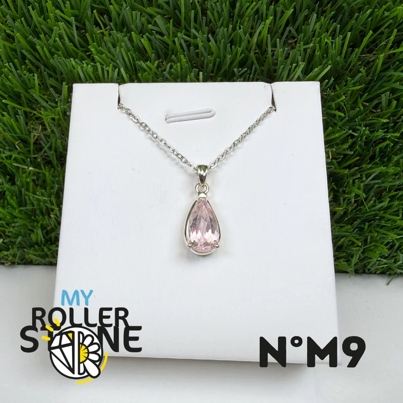 Colgante de morganita en plata de ley 925 #M9
