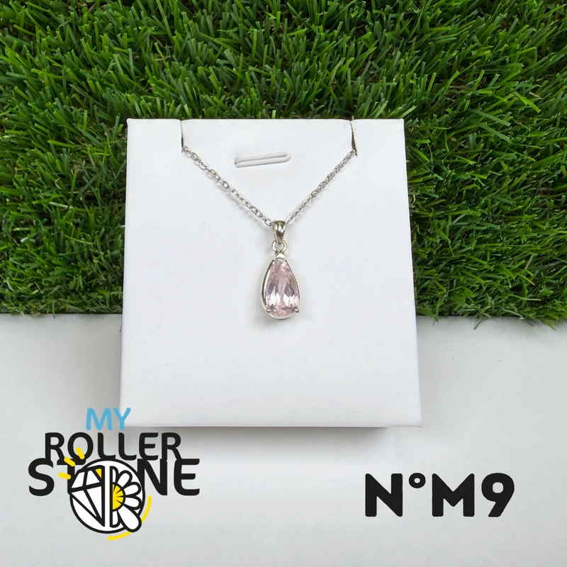 Colgante de morganita en plata de ley 925 #M9