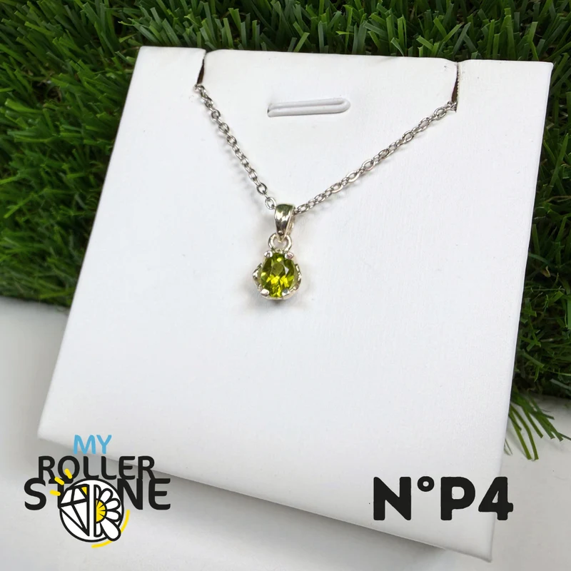 Colgante de peridoto brasileño, plata de ley 925 n.° 4