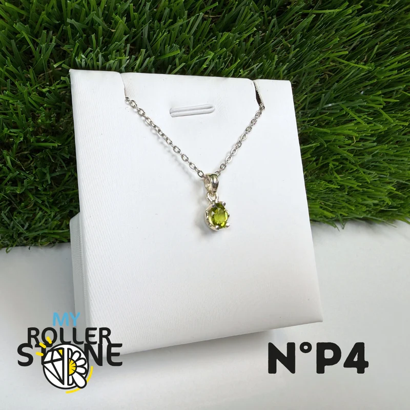 Colgante de peridoto brasileño, plata de ley 925 n.° 4