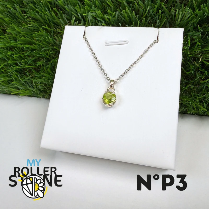 Colgante de peridoto brasileño, plata de ley 925 n.° 3