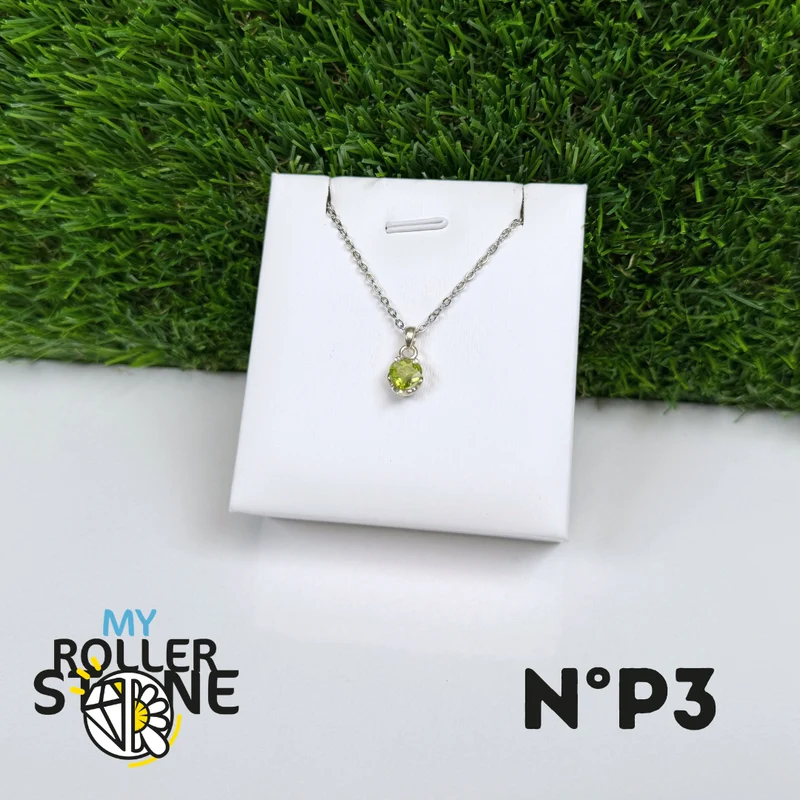 Colgante de peridoto brasileño, plata de ley 925 n.° 3