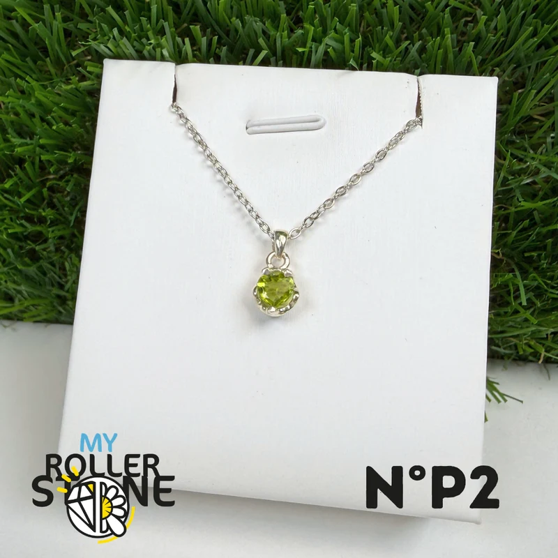 Colgante de peridoto brasileño, plata de ley 925 n.° 2
