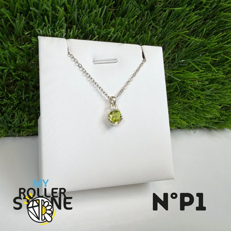 Colgante de peridoto brasileño, plata de ley 925 n.° 1