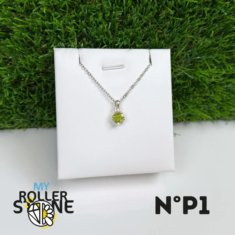 Colgante de peridoto brasileño, plata de ley 925 n.° 1