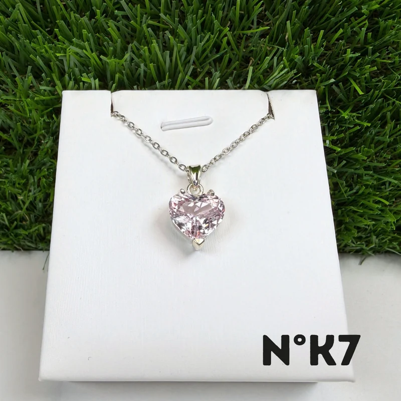 Colgante de kunzita, calidad gema, plata de ley 925