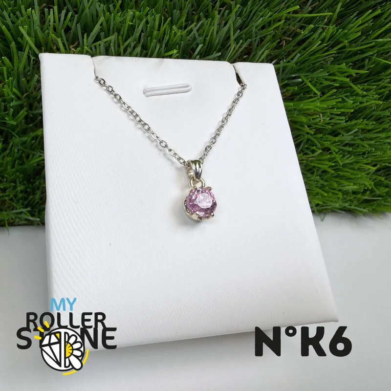 Colgante de kunzita, calidad gema, plata de ley 925