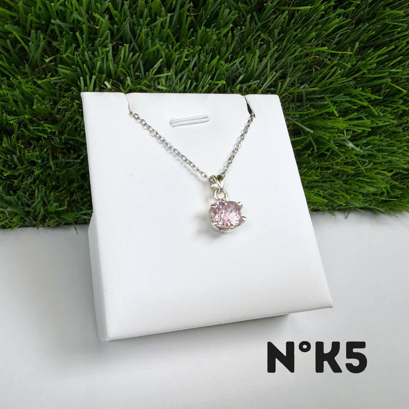 Colgante de kunzita, calidad gema, plata de ley 925