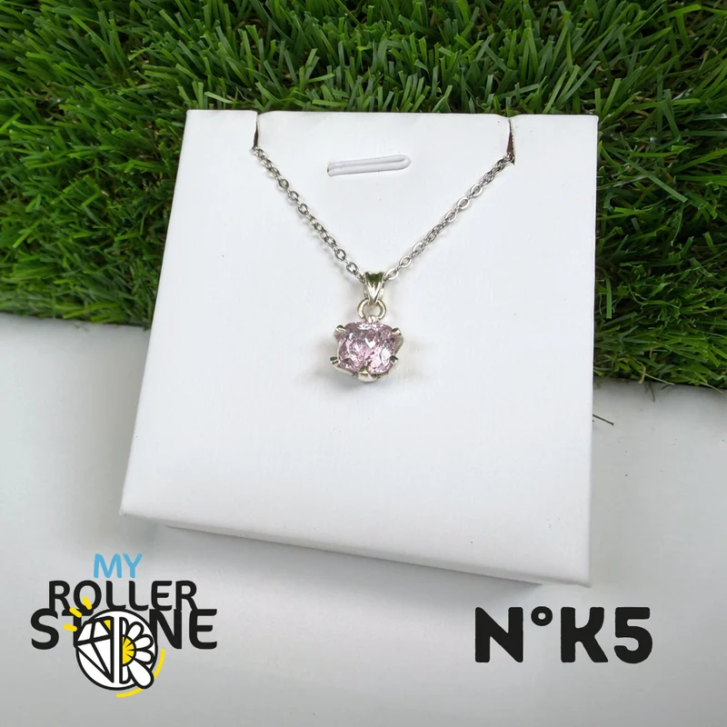 Colgante de kunzita, calidad gema, plata de ley 925