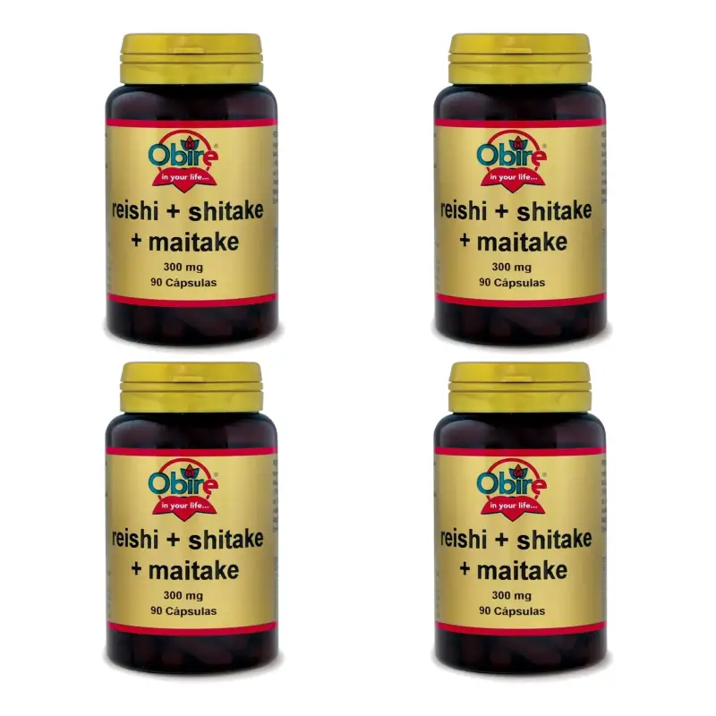 Obire Reishi + Shitake + Maitake, 4 x 90 capsules