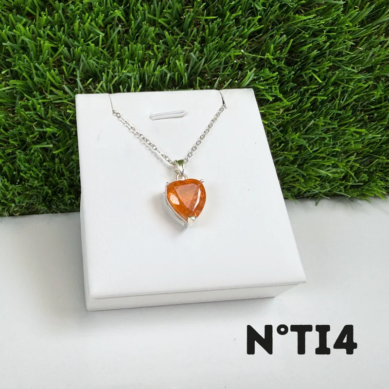 Colgante de topacio imperial, plata de ley 925 n.° 4