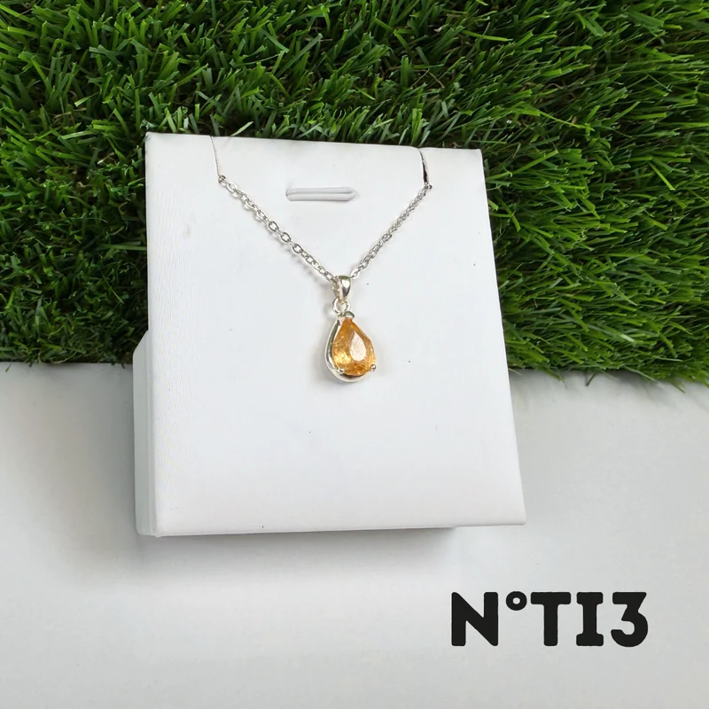 Colgante de topacio imperial, plata de ley 925 n.° 3