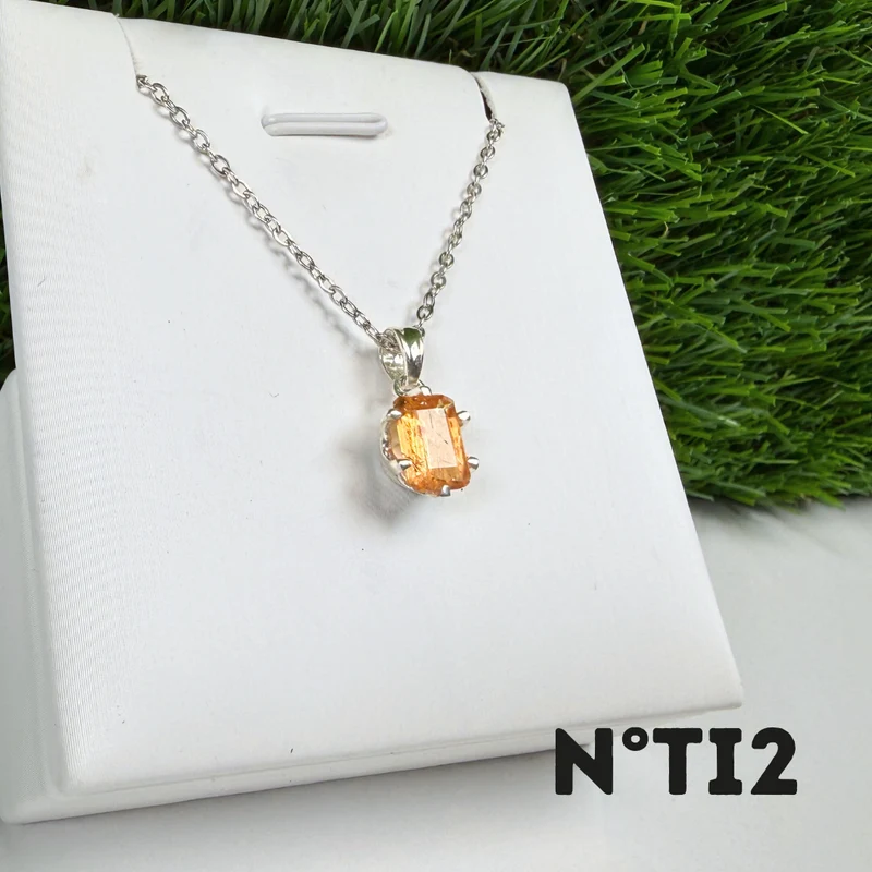 Colgante de topacio imperial, plata de ley 925 n.° 2