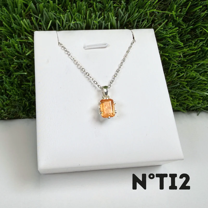 Colgante de topacio imperial, plata de ley 925 n.° 2