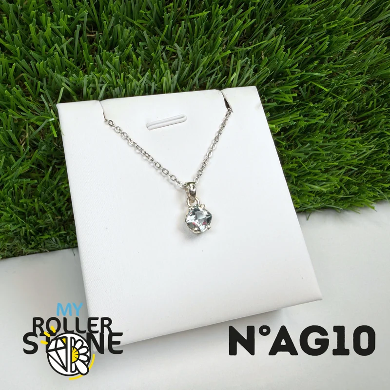 Colgante de aguamarina facetada en plata de ley 925 #AG10
