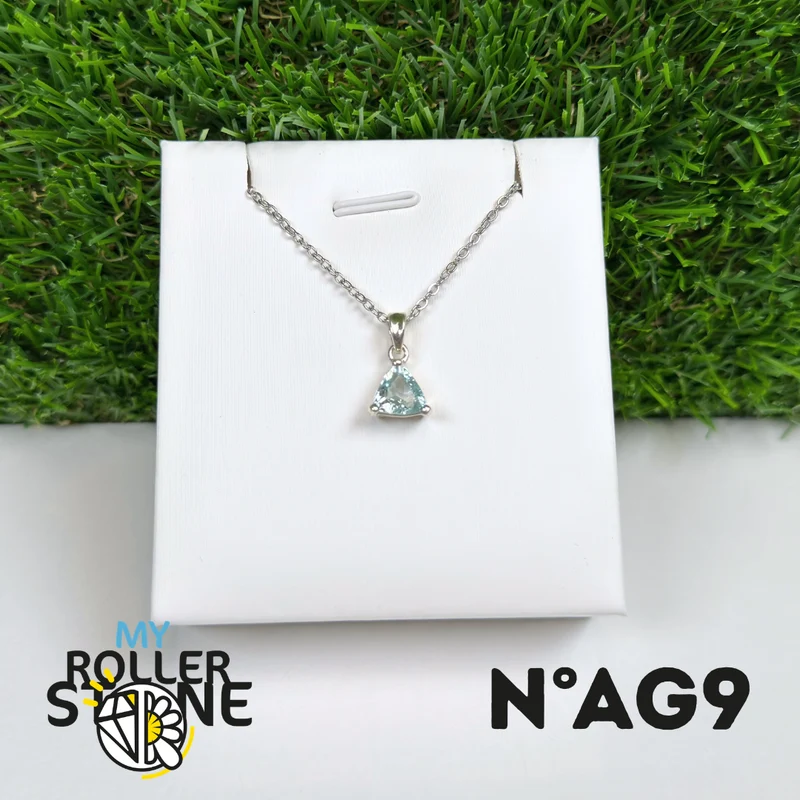 Colgante de aguamarina facetada en plata de ley 925 #AG9