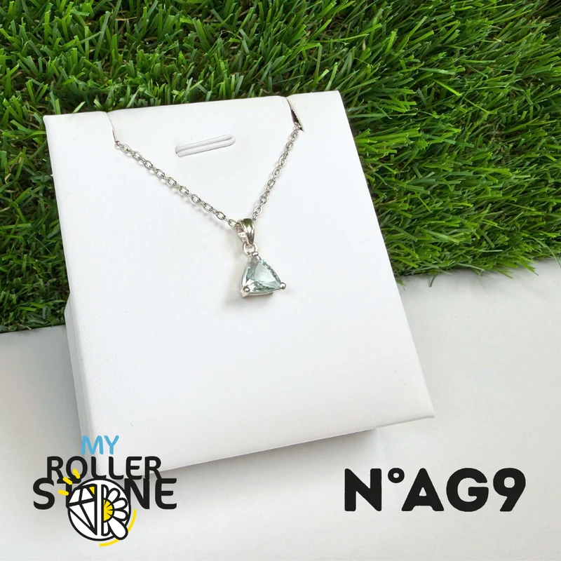 Colgante de aguamarina facetada en plata de ley 925 #AG9