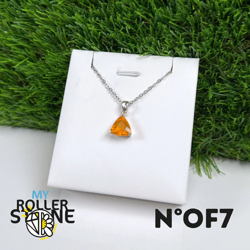 Colgante de ópalo de fuego brasileño (PIAUI) y plata de ley 925 n.° OF7